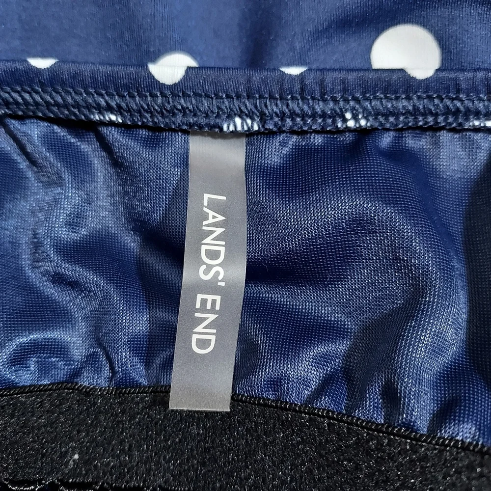 Lands End blue polka dot tankini top 10